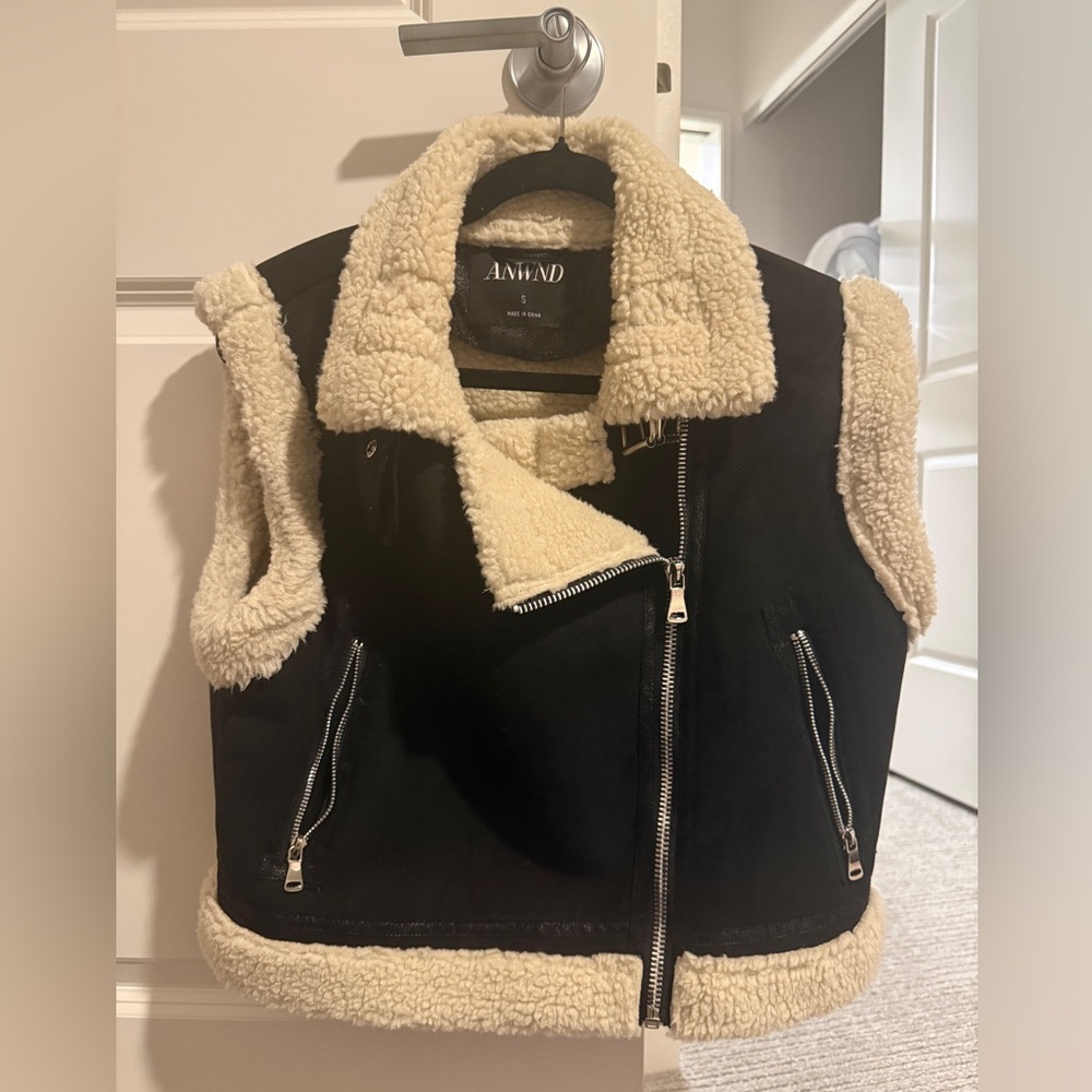 Black Faux Shearling Vest
